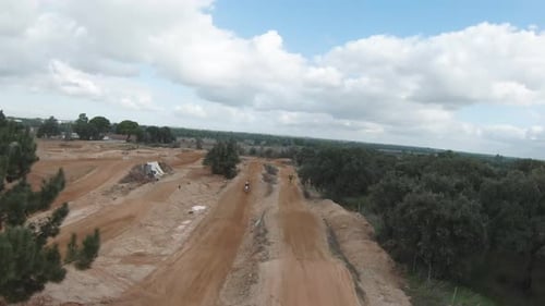 training in a cross track with some clouds