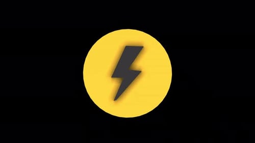 3D Rotating Lightning Bolt Icon Animation