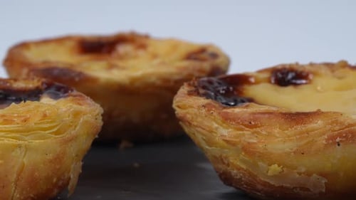 Luscious Egg Custard Tarts on Display