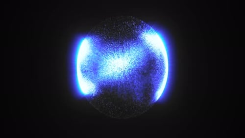 Abstract Blue Glowing Particle Sphere Energy Loop Background