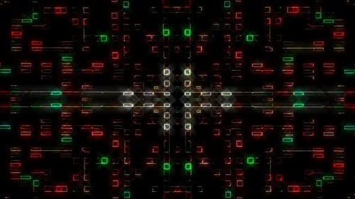 Glowing Geometric Grid Digital Technology Background
