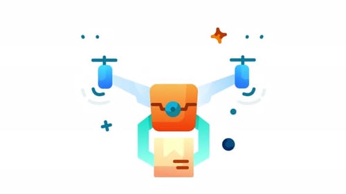 Modern Animated Drone Delivery Service Icon