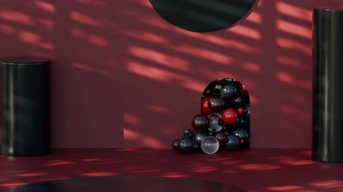 Modern Abstract Spheres Rolling from Archway Animation