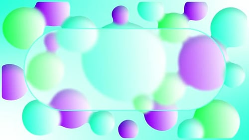 Abstract Fluid Blobs Motion Background with Glassmorphism Frame