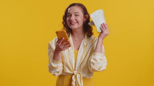 Excited Woman Checks Phone and Wins Big Money