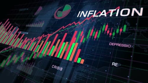 Inflation and recession crisis charts and graphs diagram