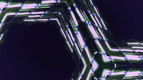 Glowing purple circuit board pattern