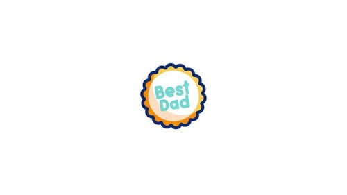 Animated Best Dad Badge for Father's Day Celebrations