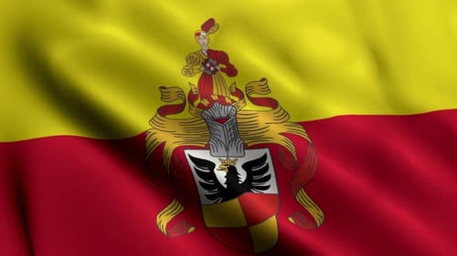 Ornate Heraldic Coat of Arms on Waving Flag Loop