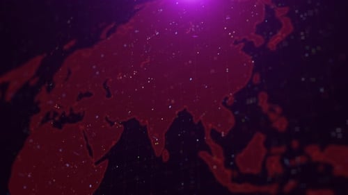 Digital World Map Global Network Connection Technology Background