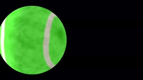 3D Tennis Ball Rotating Animation Alpha Channel 4K