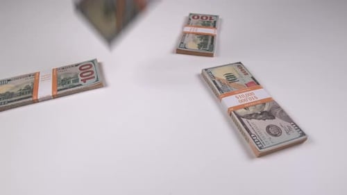 Drop Stacks Banknotes Dollar