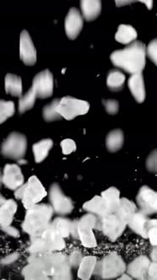 Super Slow Motion Falling Sea Salt Filmed on a Highspeed Camera at 1000 Fps