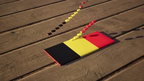 Belgium Flag Animation with Falling Blocks