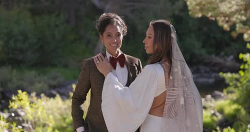 Lovely Couple at their Scenic Forest Wedding