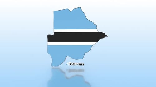 Botswana Map With Flag