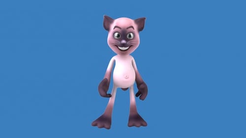 Fun 3D cartoon cat talking (with alpha channel),