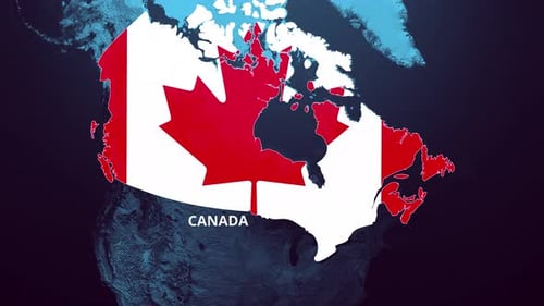 Canada Map Pop-Up Flag Reveal Animation