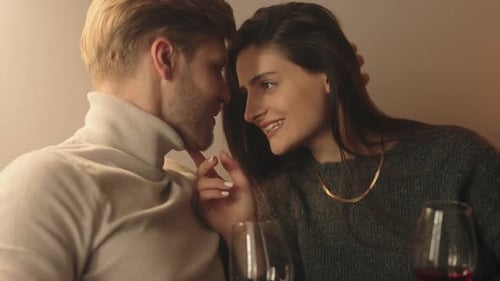 Affectionate Couple Touching Foreheads Intimately