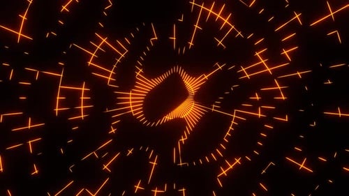 Orange Abstract Flowing Neon Glow Background Vj Loop In 4K