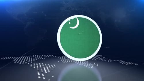 Futuristic 3D Globe Flag Reveal Broadcast Intro