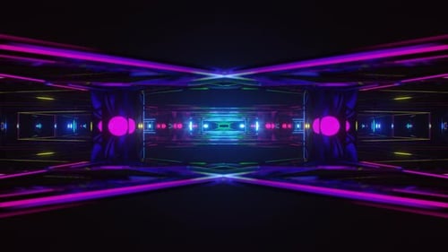 Pulsating Blue Purple Neon Disco Background VJ Loop