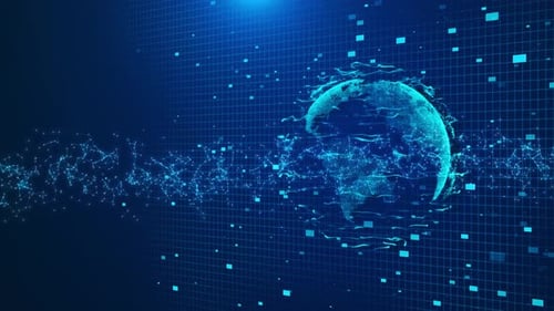 Réseau technologique Données numériques Connexion au réseau mondial Concept de cybersécurité Terre artificielle