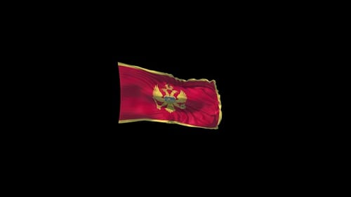 Montenegro National Flag Waving Animation