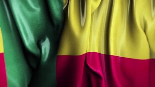Waving Flag of Benin Animated Background