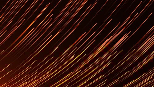 Fondo digital abstracto con líneas de partículas de neón brillantes. Movimiento de una corriente