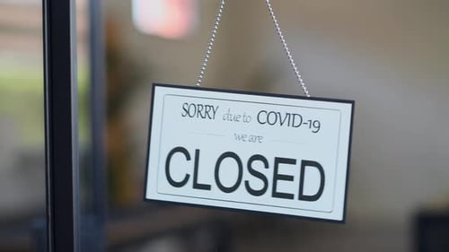 Shop Closed Due to Covid-19 Outbreak Lockdown. Temporarily Closed Sign for Coronavirus