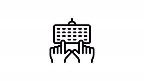 animación de iconos de línea de escritura