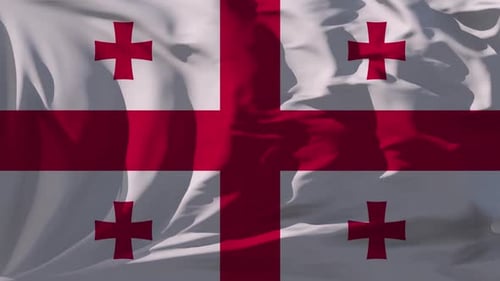 Realistic Waving Flag of Georgia