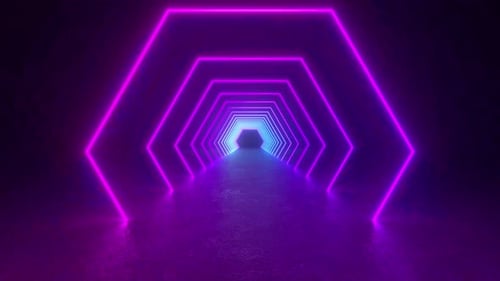 Glowing Neon Tunnel