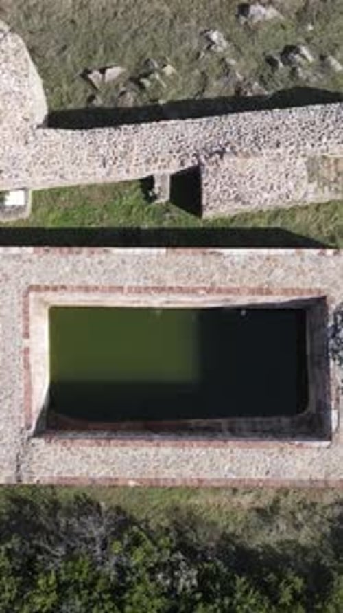 Birds Eye View of Old Stone Ruins