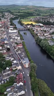 Aerial View of the Bridge Over the Mourne River in Strabane in Northern ...