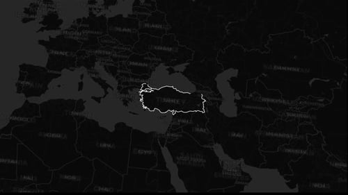 Animated Map Outline of Turkey for Geographical Presentations