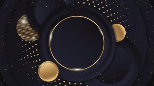 Luxury Black Golden Round Background