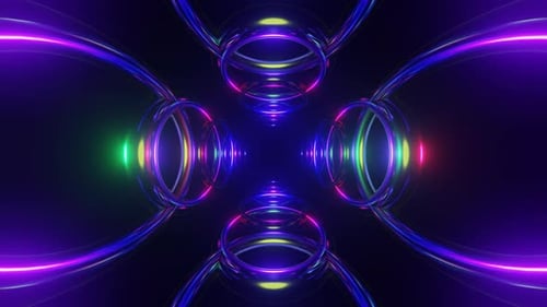 Abstract Ring Shape Multicolor Pulsating Futuristic Psychedelic Hypnotic VJ Seamless Loop Background