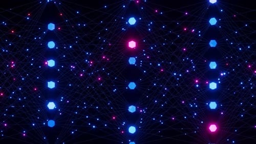 Neural Network Model LLM Structure Animation AI Big Data Processing Technological Concept Machine