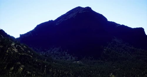 Majestic Mountain Silhouette Against a Clear Sky in a Serene Landscape