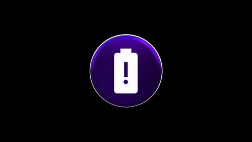 3D Battery Warning Icon Rotation Animation