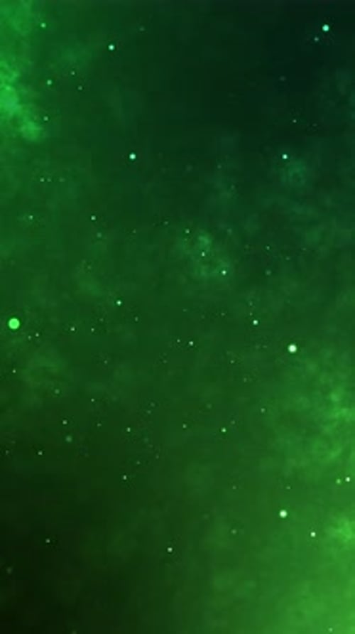Toxic green background with chaotic flying particles Vertical video