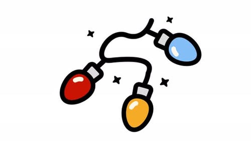 Animated Cartoon Holiday String Lights with Glowing Effect