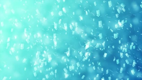 Floating Crystalline Geometric Shapes Blue Abstract Background