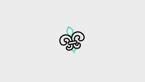 Animated Fleur-de-lis Logo Reveal in Minimalist Flat Design
