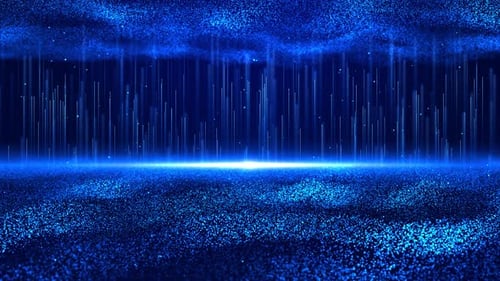 Blue Technology Wave Particles ist eine spektakuläre Bewegung Blaulichtpartikel steigen