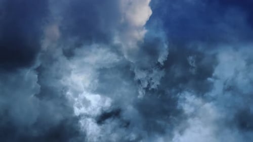 thunderstorm in dark cumulonimbus clouds