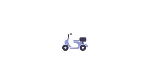 Animated Flat Design Scooter Driving Loop