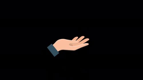 Animated Hand Presenting Gesture Flat Design